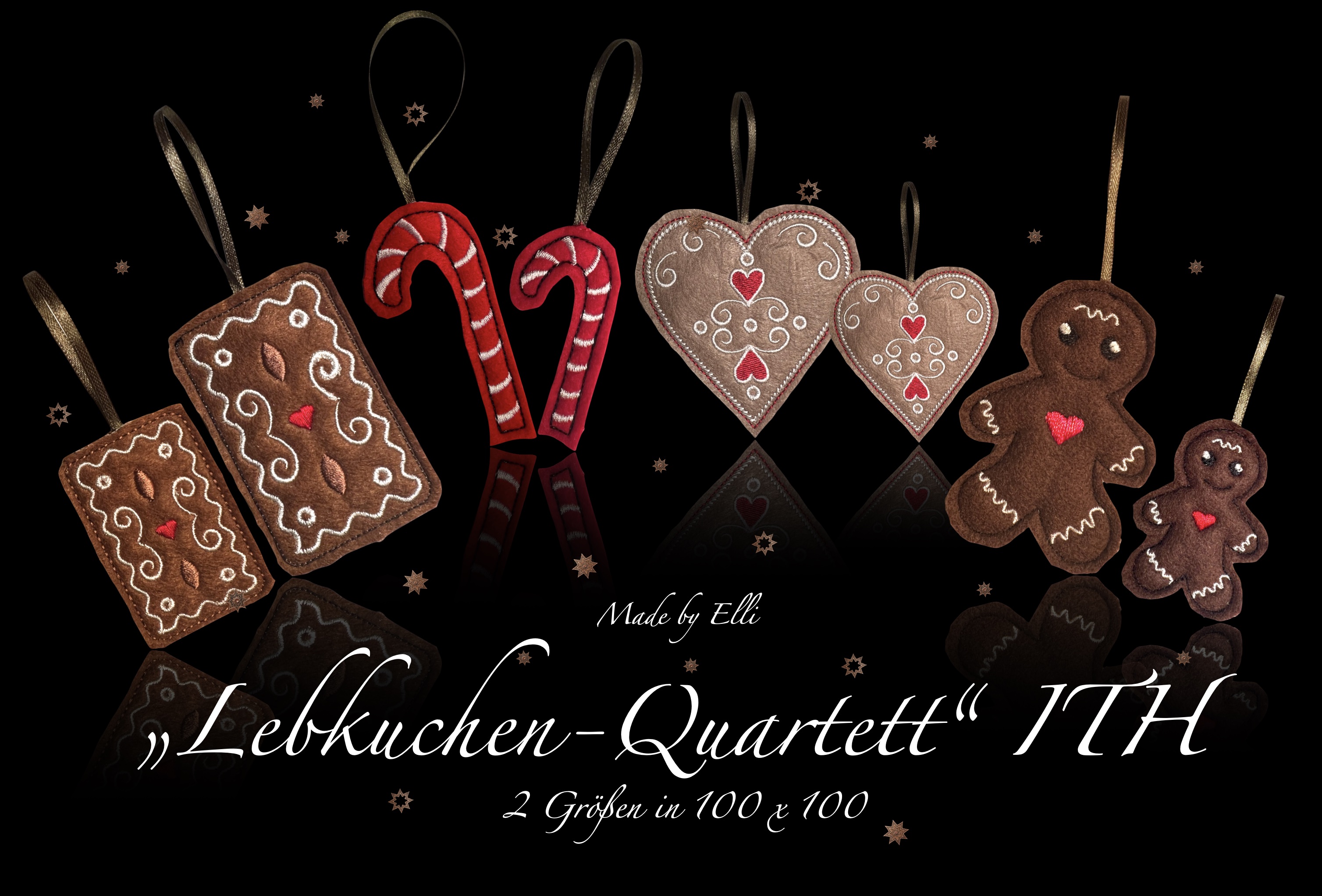 Stickdateien Lebkuchen Quartett ITH 8 90 € 